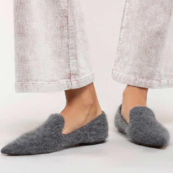 POL Mohair Style Pointed Toe Flats in Charcoal - Picture 3 of 9